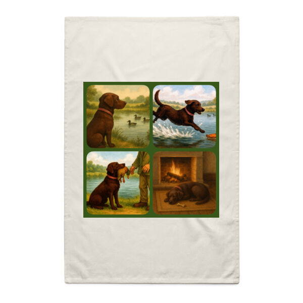 Lyla the Labrador - From Field to Fireside - Natural Tea Towel Thumbnail