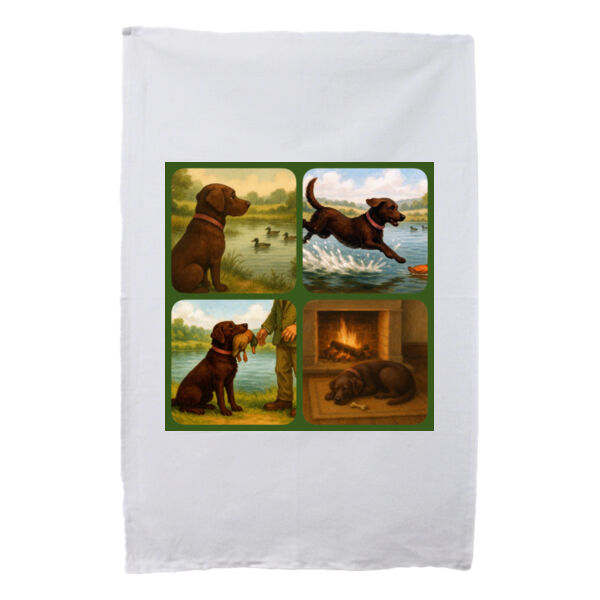 Lyla the Labrador - From Field to Fireside - White Tea Towel Thumbnail