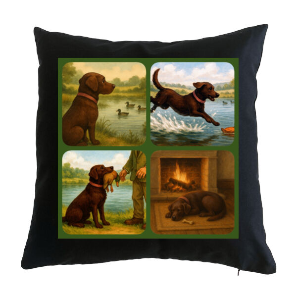 Lyla the Labrador - From Field to Fireside - Cushion cover Thumbnail