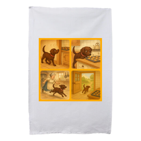 Lyla the Labrador - Great Cookie Caper - White Tea Towel Thumbnail