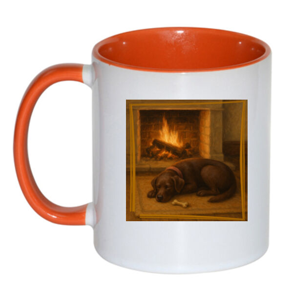 Lyla the Labrador - Fireside Slumber - Inner Coloured Mug Thumbnail