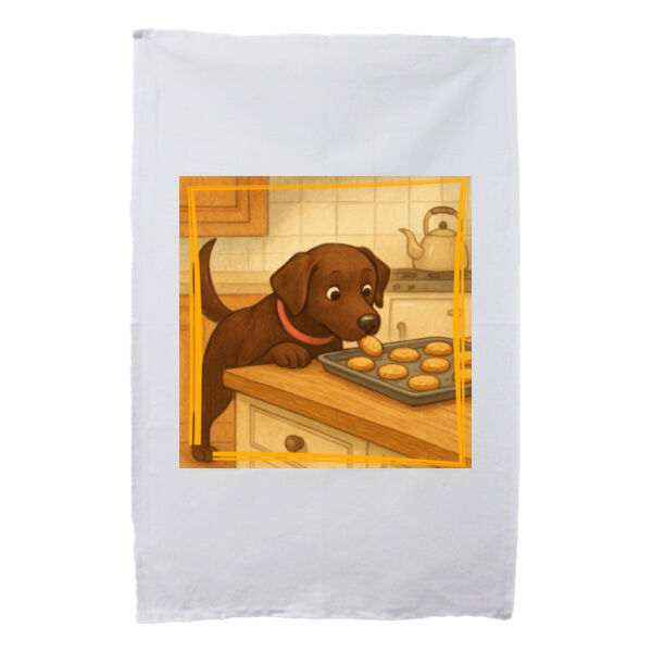 Lyla the Labrador - Cookie Thief Chronicles  - White Tea Towel Thumbnail