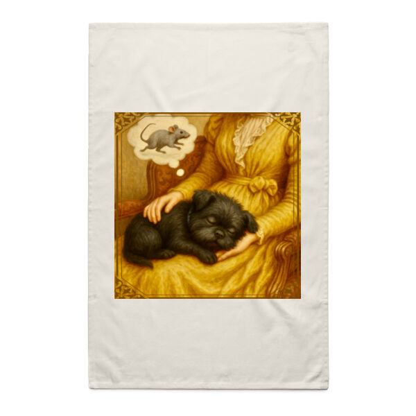 Arlo the Affenpinscher - Soft Slumber, Busy Mind - Natural Tea Towel Thumbnail