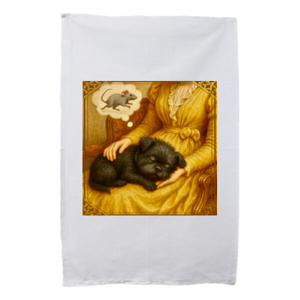 Arlo the Affenpinscher - Soft Slumber, Busy Mind - White Tea Towel Thumbnail