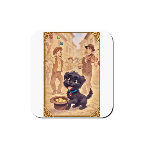 Arlo the Affenpinscher - Street Performer’s Helper  - Coaster - Square Hardboard Thumbnail