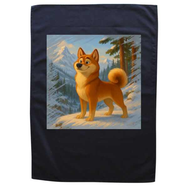 Snowland Sentinel  - Black Tea Towel Thumbnail