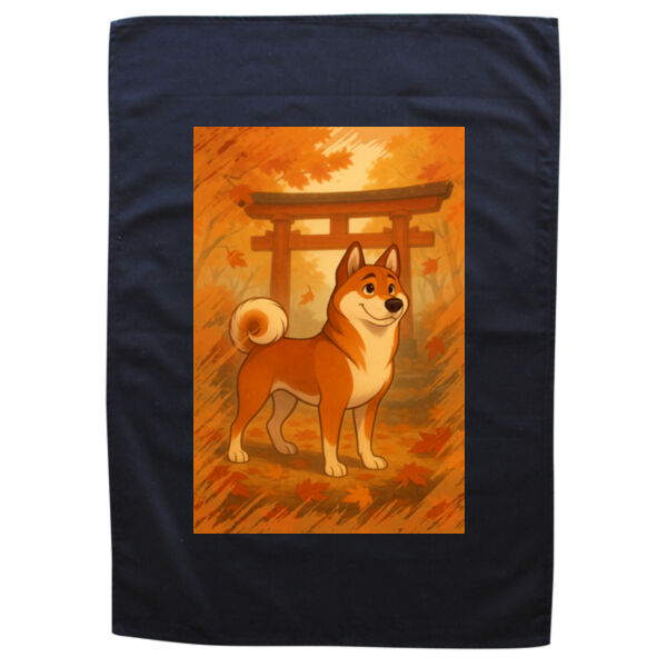 Autumn Pathway - Black Tea Towel Thumbnail