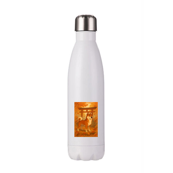 Autumn Pathway – Akio the Akita - Stainless Bottle Thumbnail