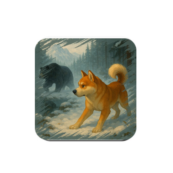 Mountain Vigil – Akio the Akita - Coaster - Square Hardboard Thumbnail