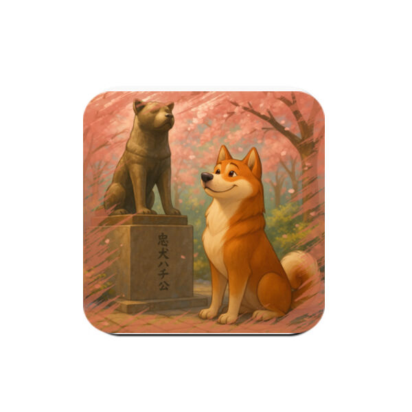 Legacy of Loyalty – Akio the Akita - Coaster - Square Hardboard Thumbnail