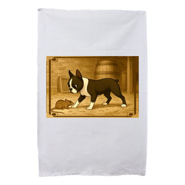 Barnyard Encounter  - White Tea Towel Thumbnail