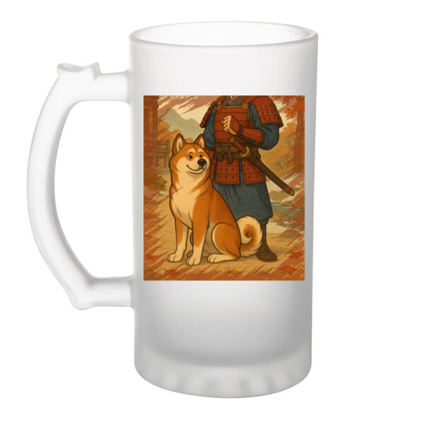 Samurai’s Companion  - Frosted Glass Beer Mug Thumbnail