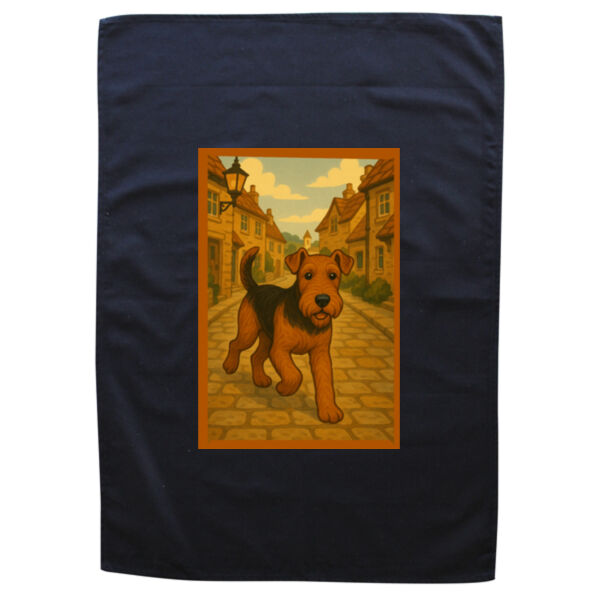 Yorkshire Village Stroll - Black Tea Towel Thumbnail