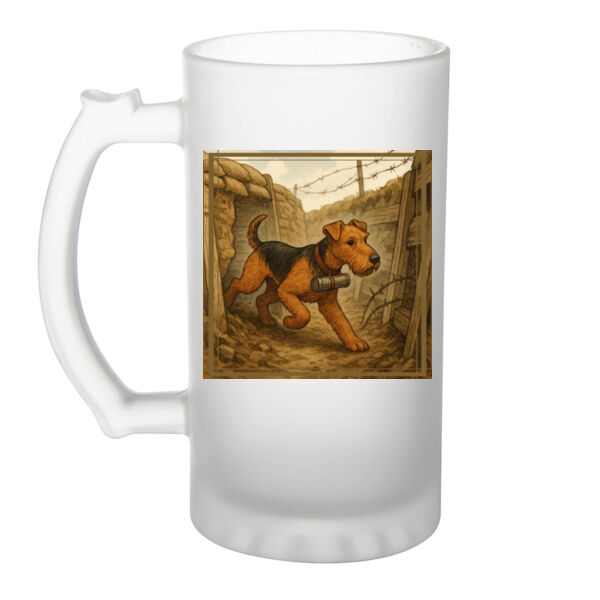 Messenger of Courage - Frosted Glass Beer Mug Thumbnail