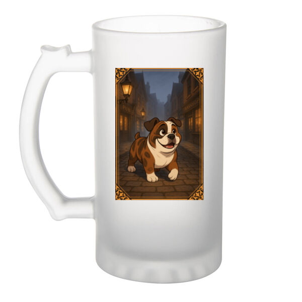 Cobblestone Stroll - Frosted Glass Beer Mug Thumbnail