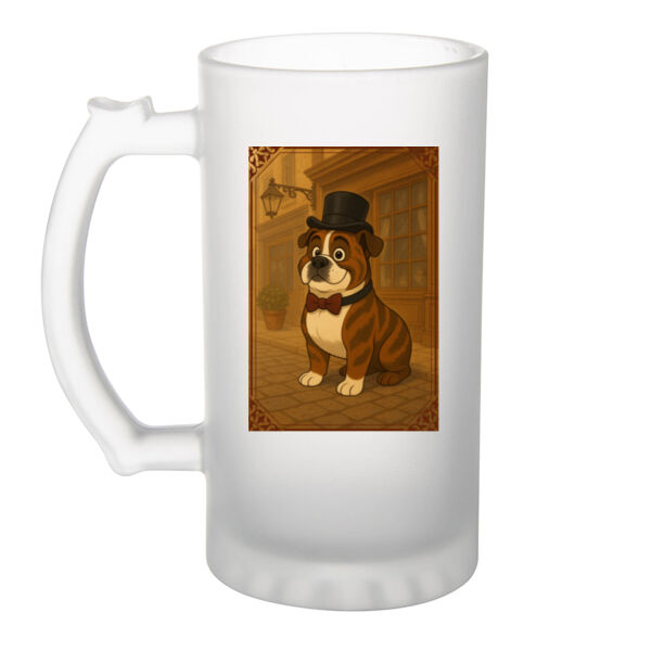 Victorian Gentleman - Frosted Glass Beer Mug Thumbnail