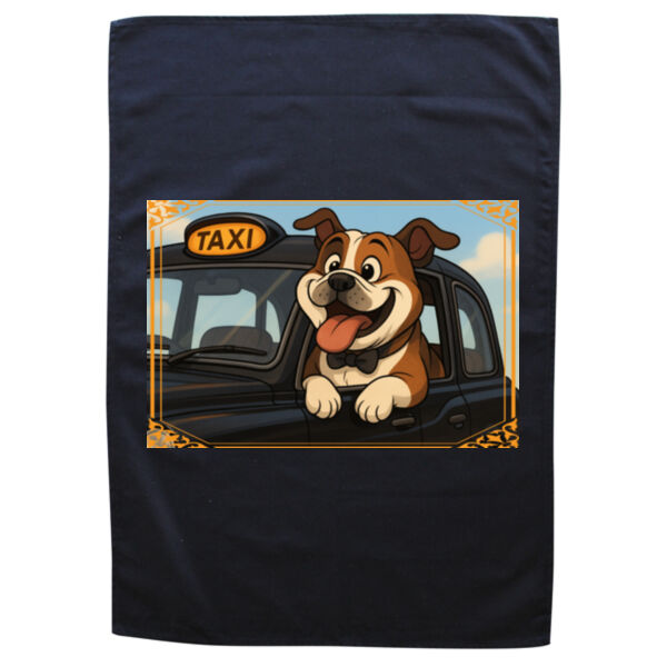 London Taxi Tour - Black Tea Towel Thumbnail