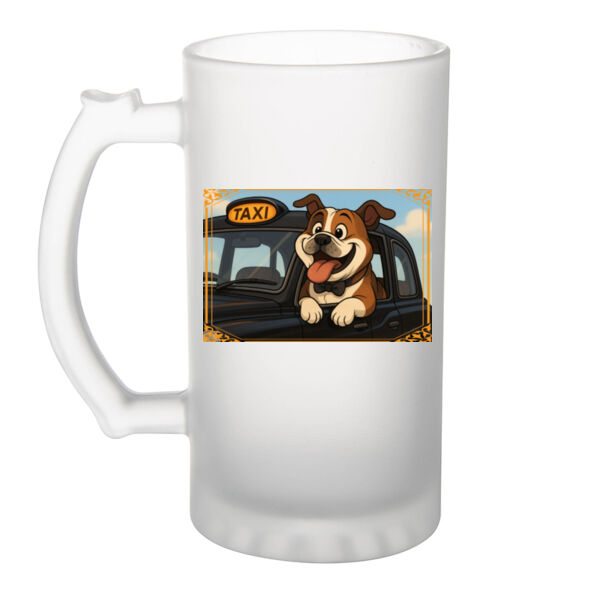 London Taxi Tour  - Frosted Glass Beer Mug Thumbnail