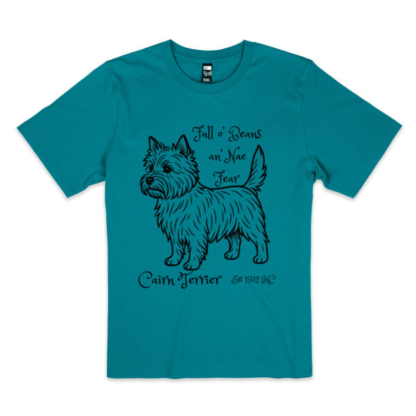Full o’ Beans an’ Nae Fear – Cairn Terrier - Thread Project Womens Diva Tee Thumbnail
