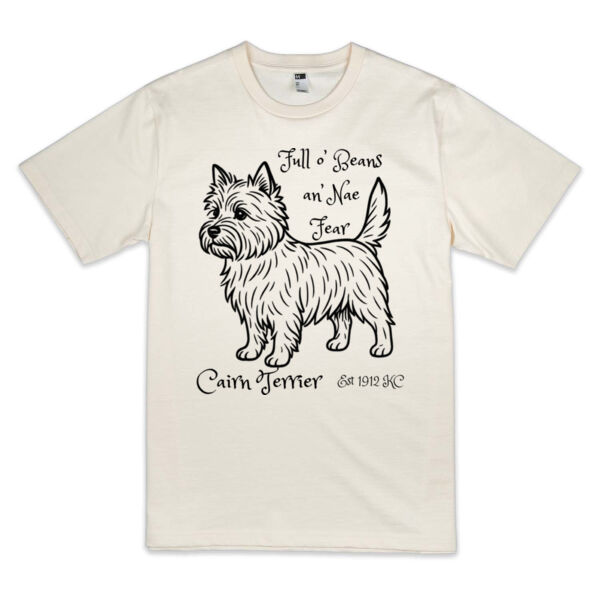 Full o’ Beans an’ Nae Fear – Cairn Terrier - Thread Project Unisex Epic Tee Thumbnail