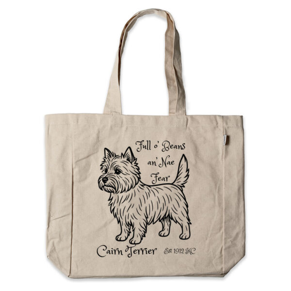 Full o’ Beans an’ Nae Fear – Cairn Terrier - Canvas Shopper Tote Bag - Thread Project Thumbnail