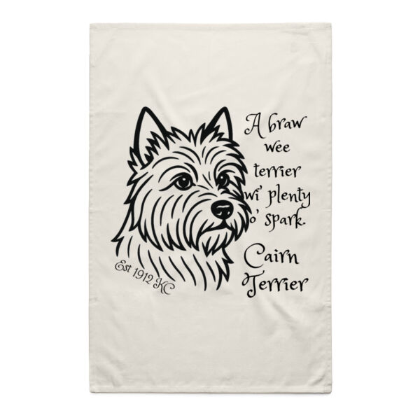A Braw Wee Terrier – Cairn Terrier - Natural Tea Towel Thumbnail