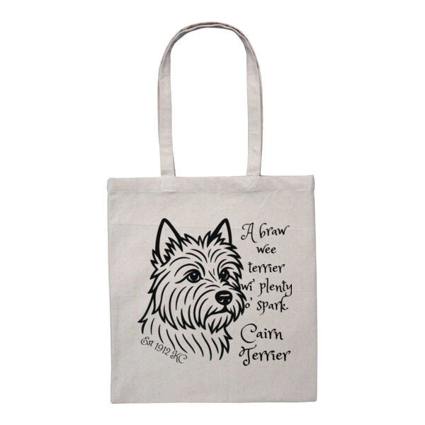 A Braw Wee Terrier – Cairn Terrier - Heavy Duty Canvas Tote with Gusset  Thumbnail