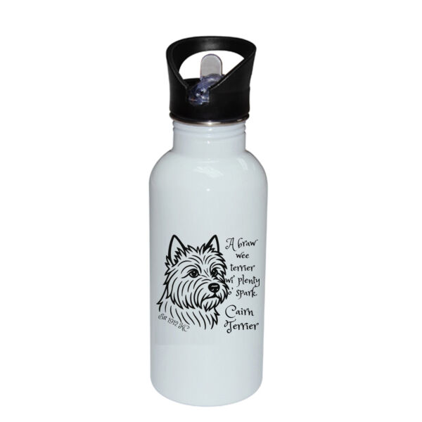 A Braw Wee Terrier – Cairn Terrier - Stainless Bottle with Straw Top Thumbnail