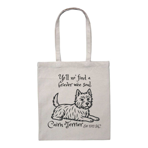 Braver Wee Soul – Cairn Terrier - Heavy Duty Canvas Tote with Gusset  Thumbnail