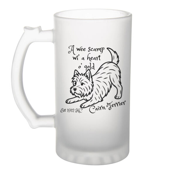 A Heart o’ Gold – Cairn Terrier - Frosted Glass Beer Mug Thumbnail