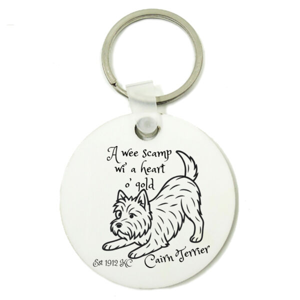 A Heart o’ Gold – Cairn Terrier - Round Key Ring Thumbnail