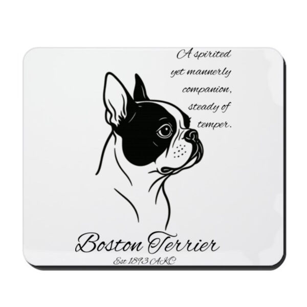 A Spirited Companion – Boston Terrier - Mouse Pad Thumbnail