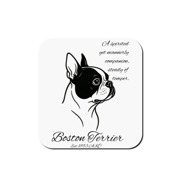 A Spirited Companion – Boston Terrier - Coaster - Square Hardboard Thumbnail