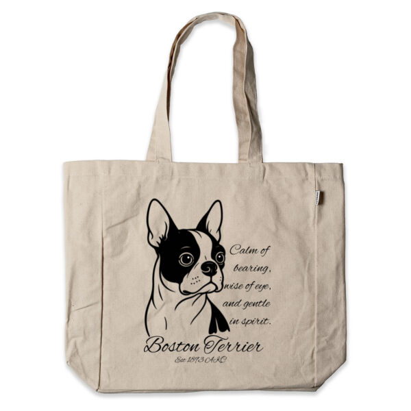 Calm of Bearing – Boston Terrier - Canvas Shopper Tote Bag - Thread Project Thumbnail