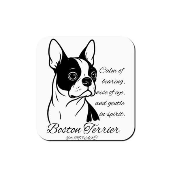 Calm of Bearing – Boston Terrier - Coaster - Square Hardboard Thumbnail