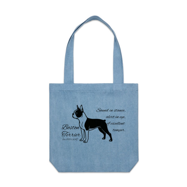 Sound in Stance – Boston Terrier - AS Colour Denim Carrie Tote Thumbnail