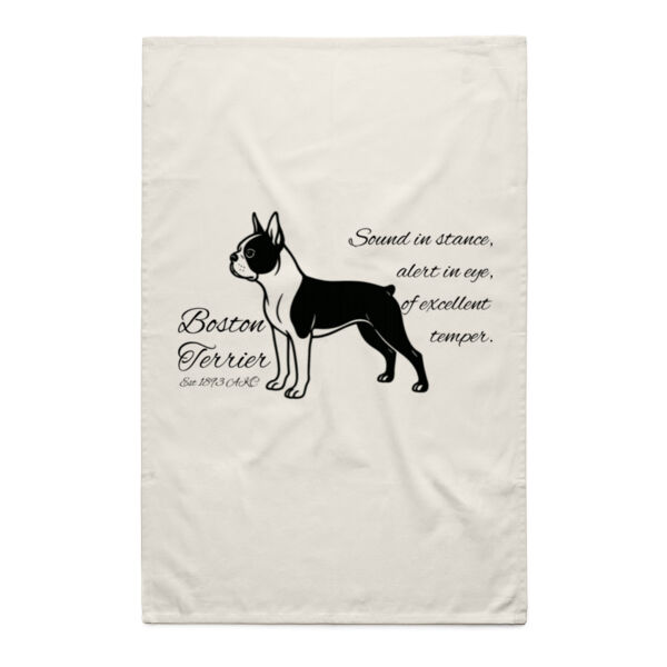 Sound in Stance – Boston Terrier - Natural Tea Towel Thumbnail