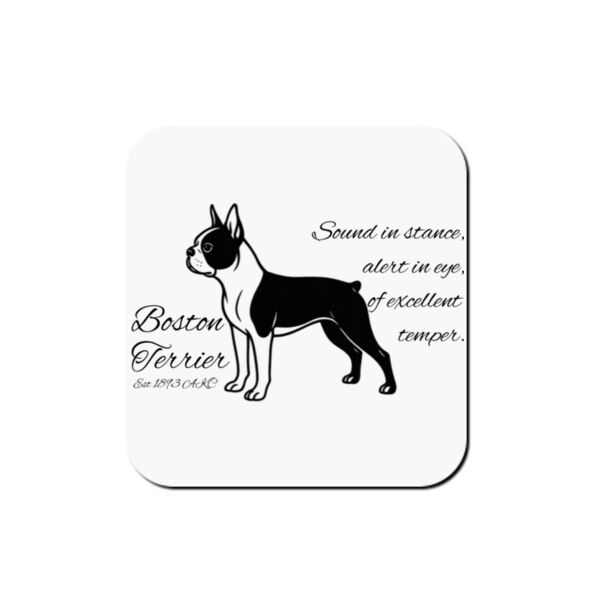 Sound in Stance – Boston Terrier - Coaster - Square Hardboard Thumbnail