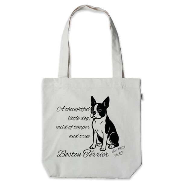A Thoughtful Little Dog – Boston Terrier - Heavy Fashion Tote Bag - Thread Project Thumbnail