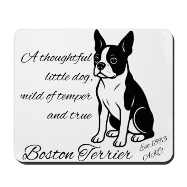 A Thoughtful Little Dog – Boston Terrier - Mouse Pad Thumbnail