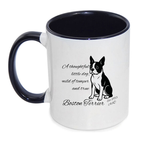 A Thoughtful Little Dog – Boston Terrier - Inner Coloured Mug Thumbnail