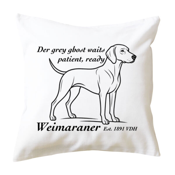 The Grey Ghost Waits – Weimaraner - Cushion cover Thumbnail