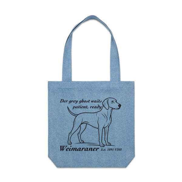 The Grey Ghost Waits – Weimaraner - AS Colour Denim Carrie Tote Thumbnail