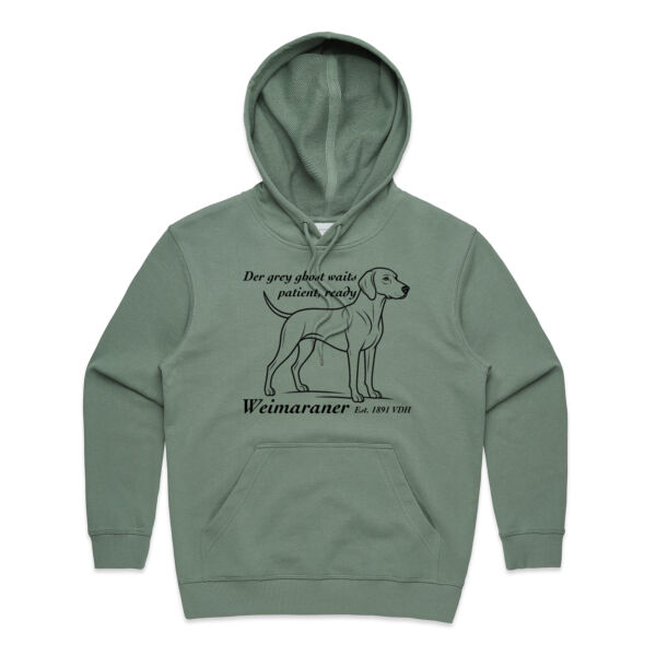 The Grey Ghost Waits – Weimaraner - AS Colour Womens Premium Hood Thumbnail