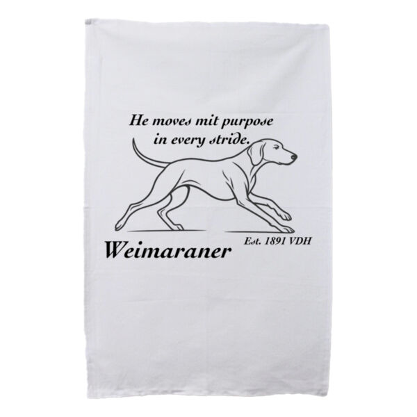 Purpose in Every Stride – Weimaraner - White Tea Towel Thumbnail