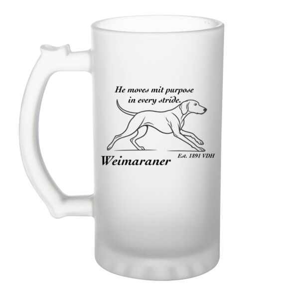 Purpose in Every Stride – Weimaraner - Frosted Glass Beer Mug Thumbnail