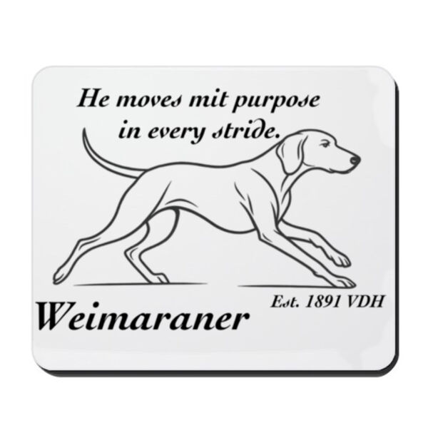Purpose in Every Stride – Weimaraner - Mouse Pad Thumbnail