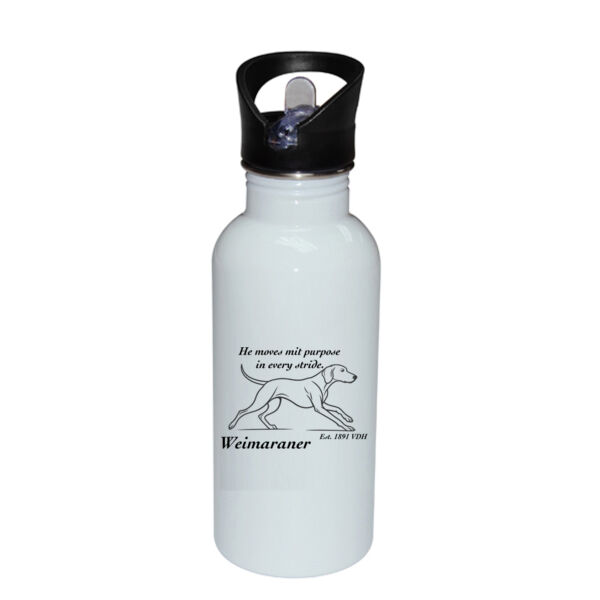 Purpose in Every Stride – Weimaraner - Stainless Bottle with Straw Top Thumbnail