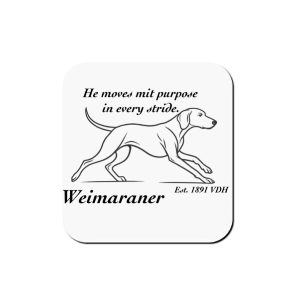 Purpose in Every Stride – Weimaraner - Coaster - Square Hardboard Thumbnail