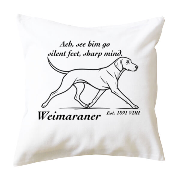 Silent Feet, Sharp Mind – Weimaraner - Cushion cover Thumbnail